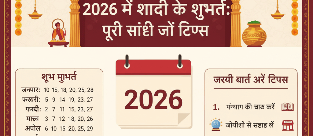2026 में शादी के शुभ मुहूर्त पूरी सूची और टिप्स