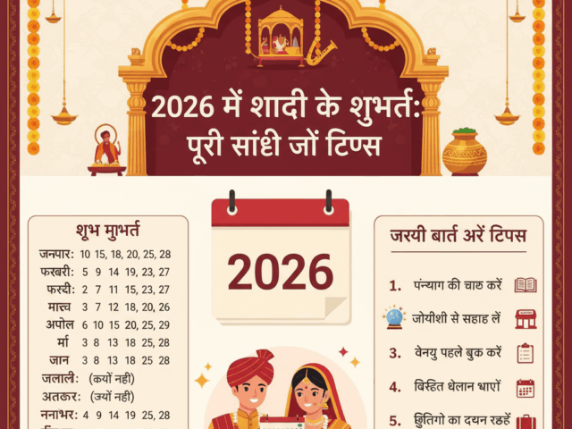 2026 में शादी के शुभ मुहूर्त पूरी सूची और टिप्स