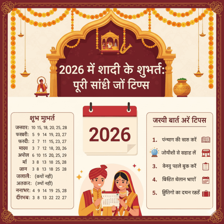 2026 में शादी के शुभ मुहूर्त: पूरी सूची और टिप्स