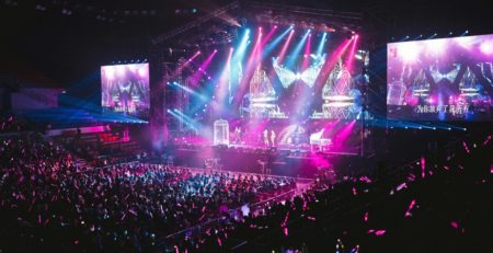 “Joyful Christmas party celebration with festive decorations, lights, and happy guests”